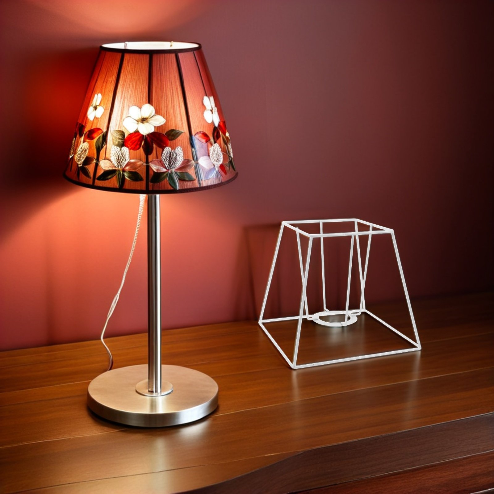 Geometric Lamp Shade - Vintage Geometric Iron Wire Lampshade Frame