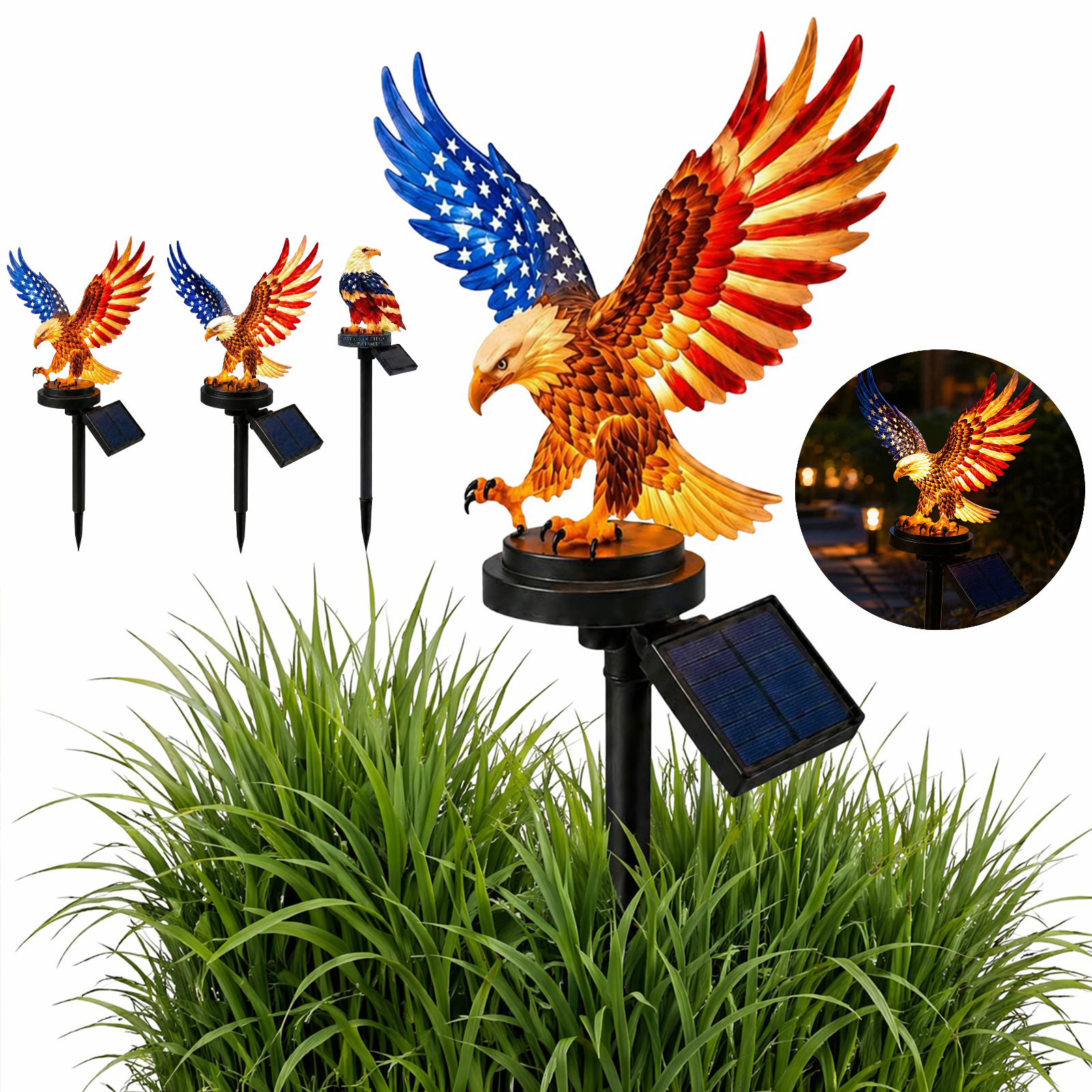 Garden Lighting Decor - Eagle Solar Lights Waterproof Decorative American