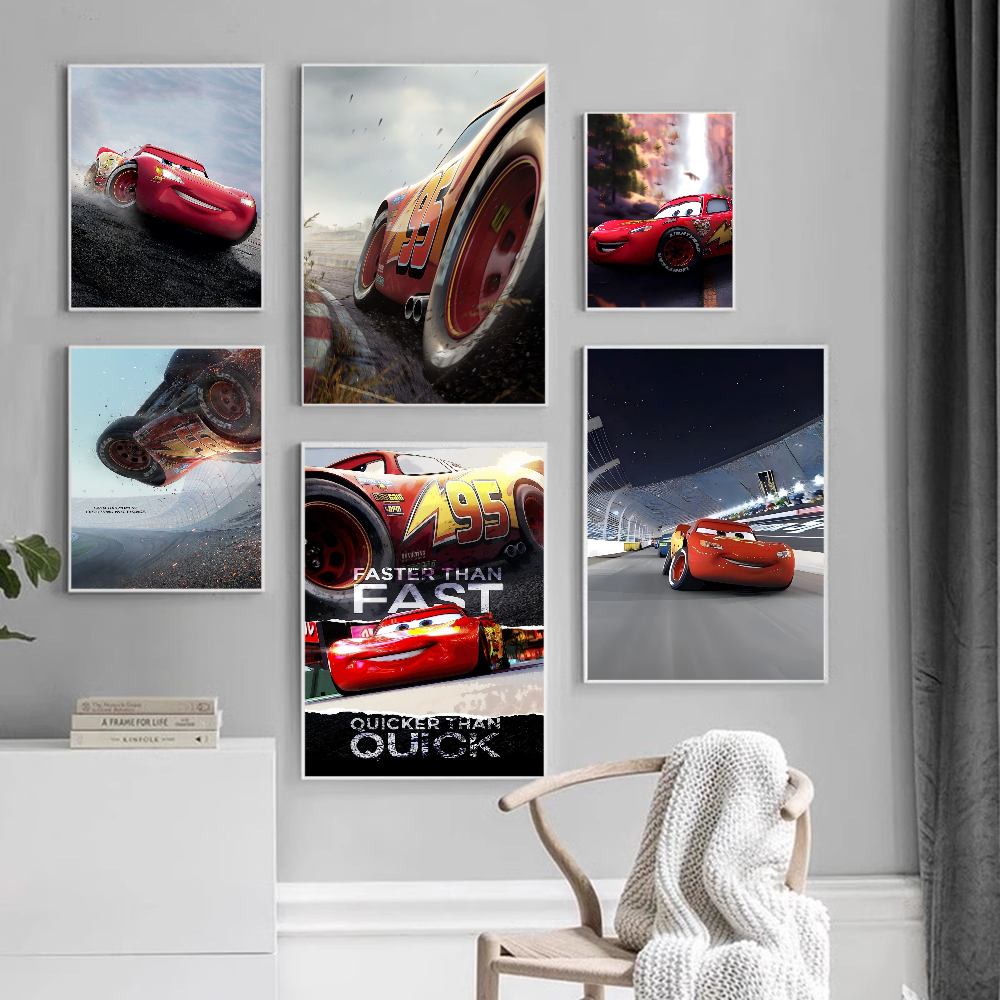 Lighting Mcqueen Decor - Cars Characters Lightning McQueen Poster Decorative