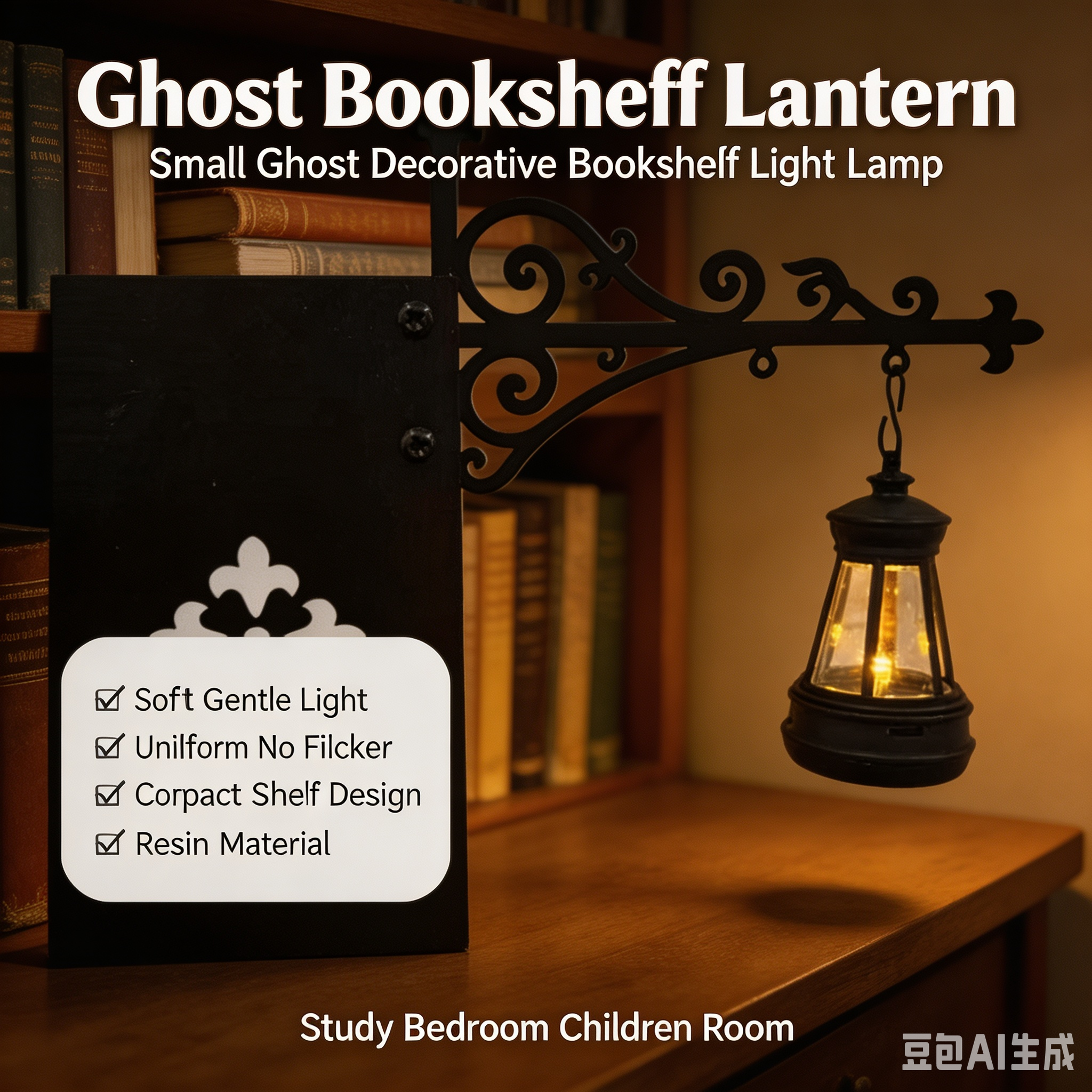 Lighting Decor Room - Retro Gothic Bookshelf Lamp Library Lantern