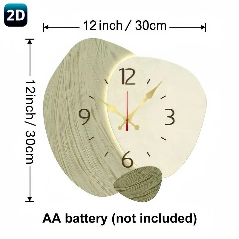 2D Flat, Wooden Silent Wall Cl - Lighting Home Decor Wall Clocks recensie en prijs
