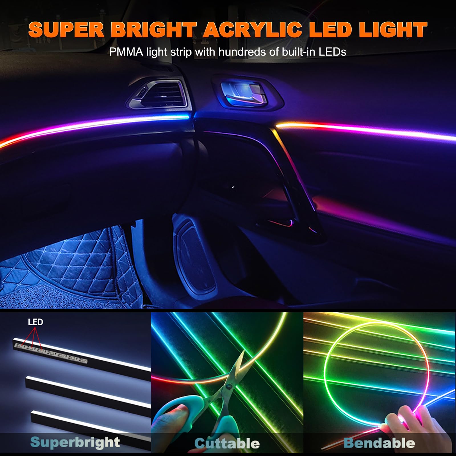 2IN1 Dynamic Neon Car Ambient  - Lighting Bolt Decor recensie en prijs
