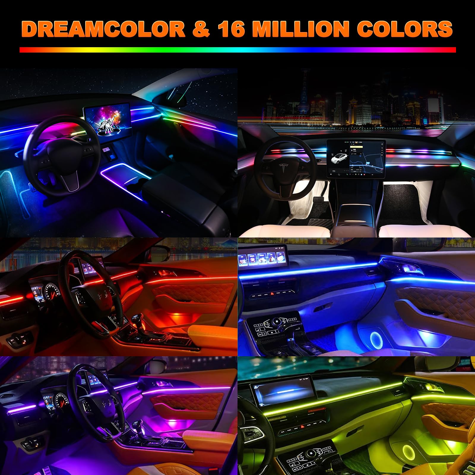 2IN1 Dynamic Neon Car Ambient  - Lighting Bolt Decor recensie en prijs