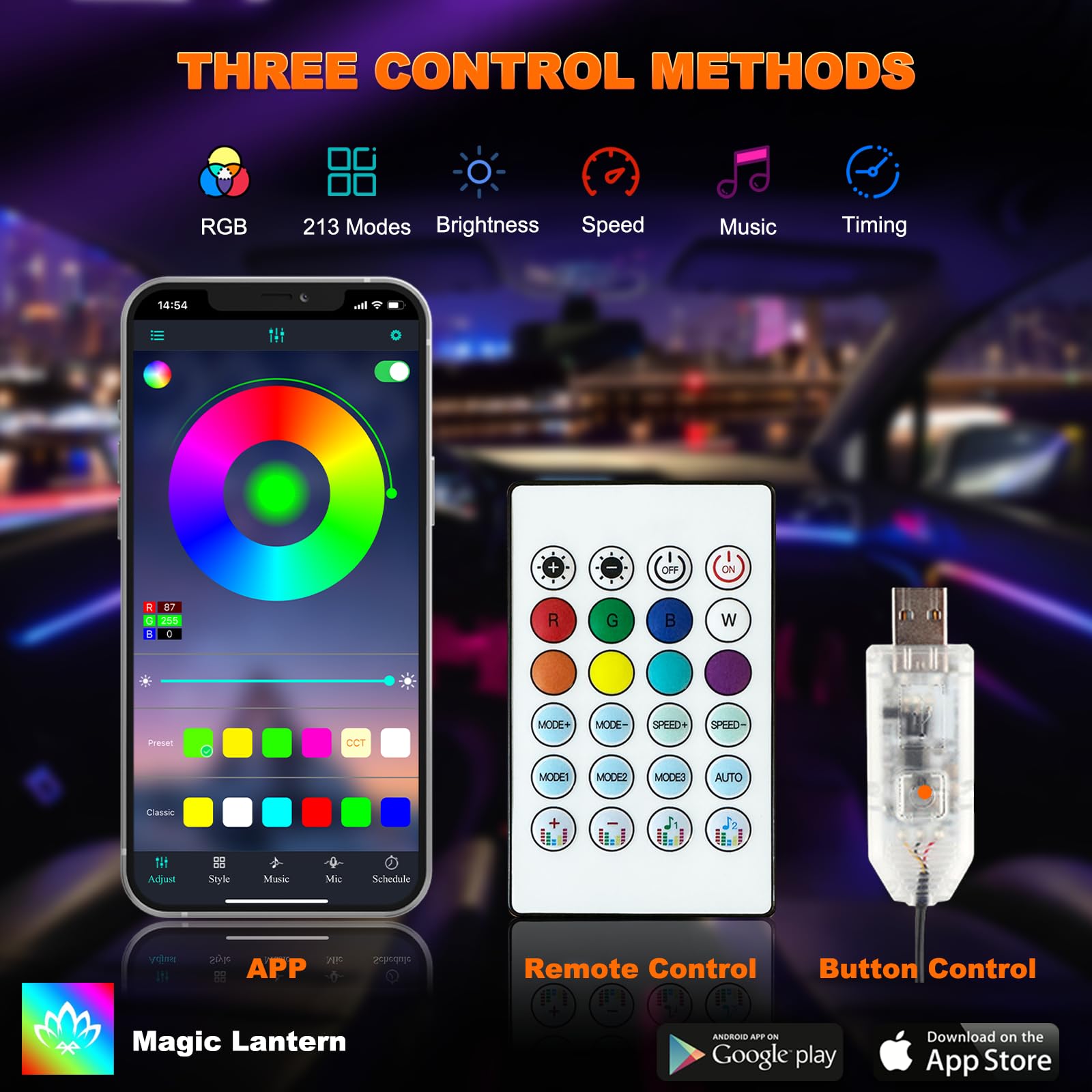 2IN1 Dynamic Neon Car Ambient  - Lighting Bolt Decor recensie en prijs