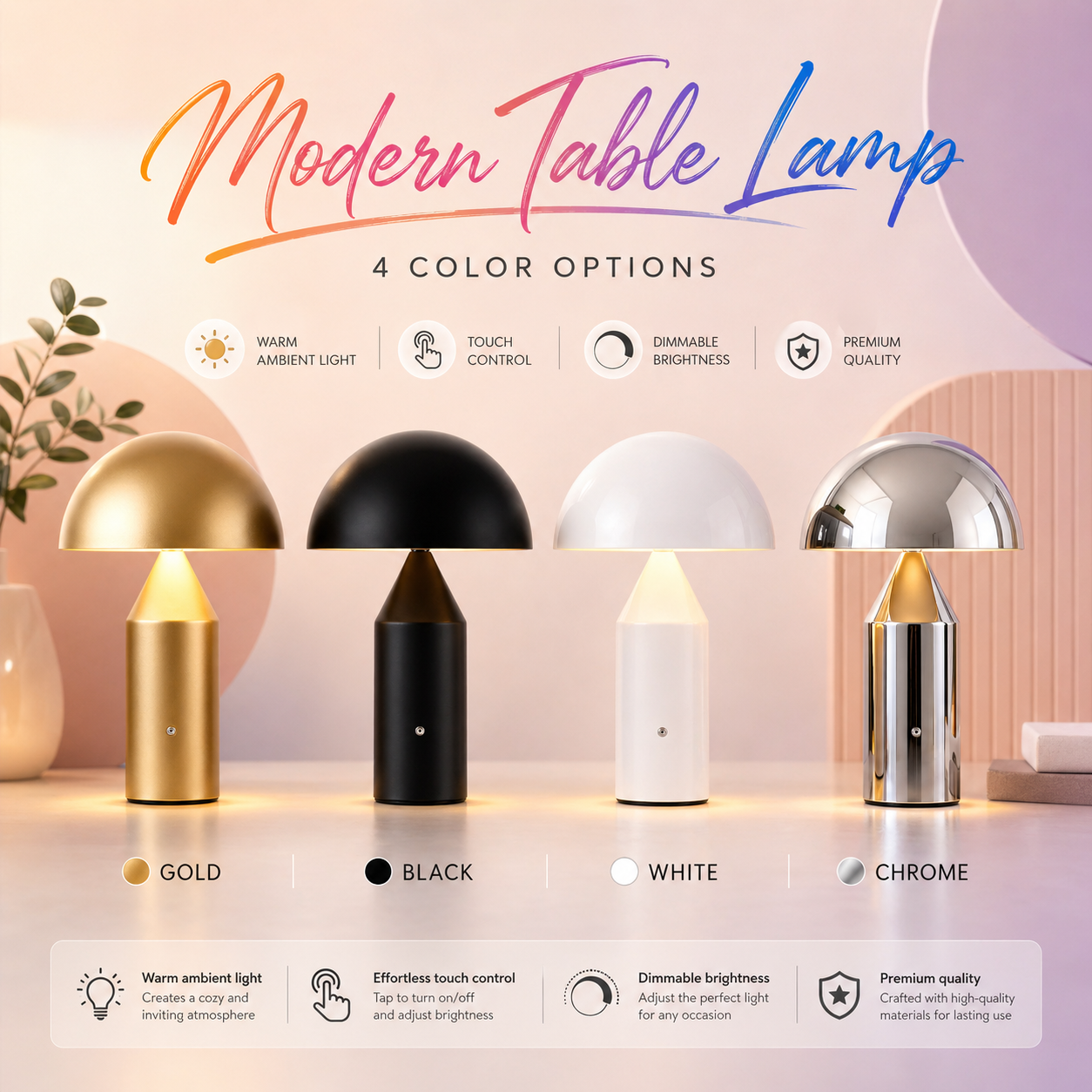 Metal Mushroom Table Lamp Mode - Mushroom Table Lamp recensie en prijs