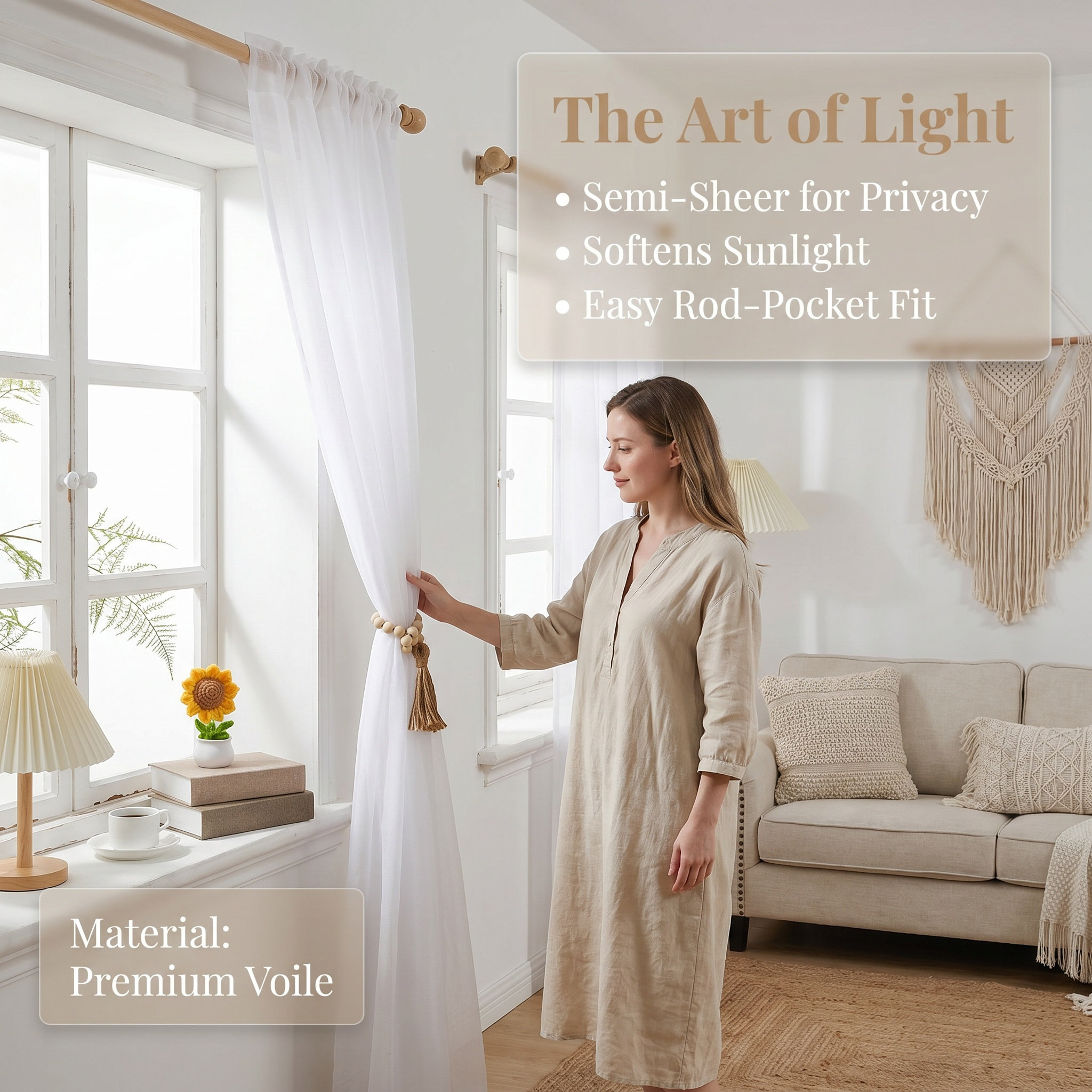 Sheer Curtain White Semi Trans - Kitchen Decor Lighting recensie en prijs