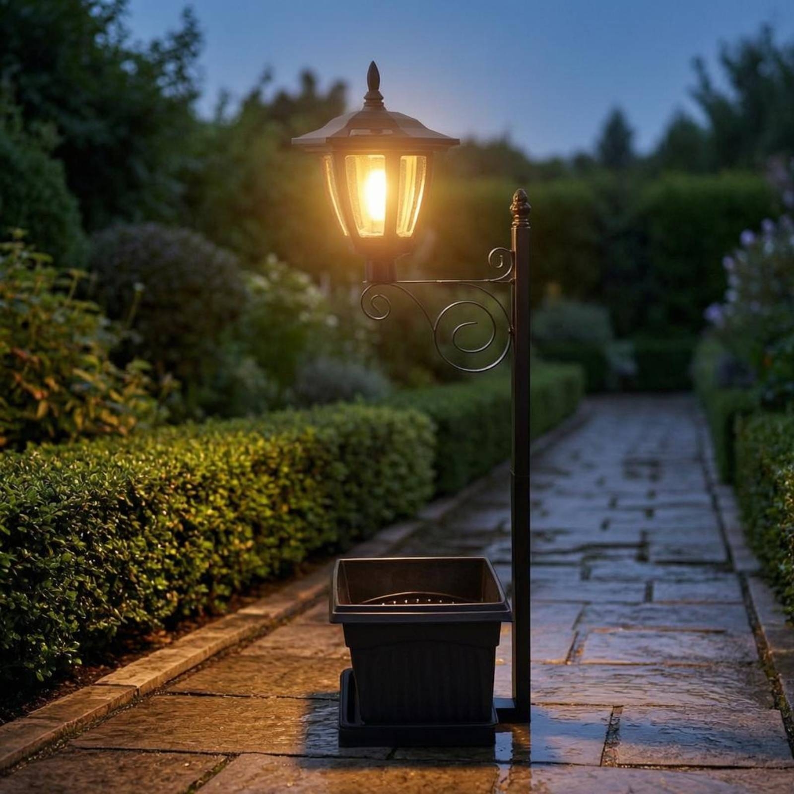 Solar Flower Pot Light Wrought - Garden Lighting Decor recensie en prijs