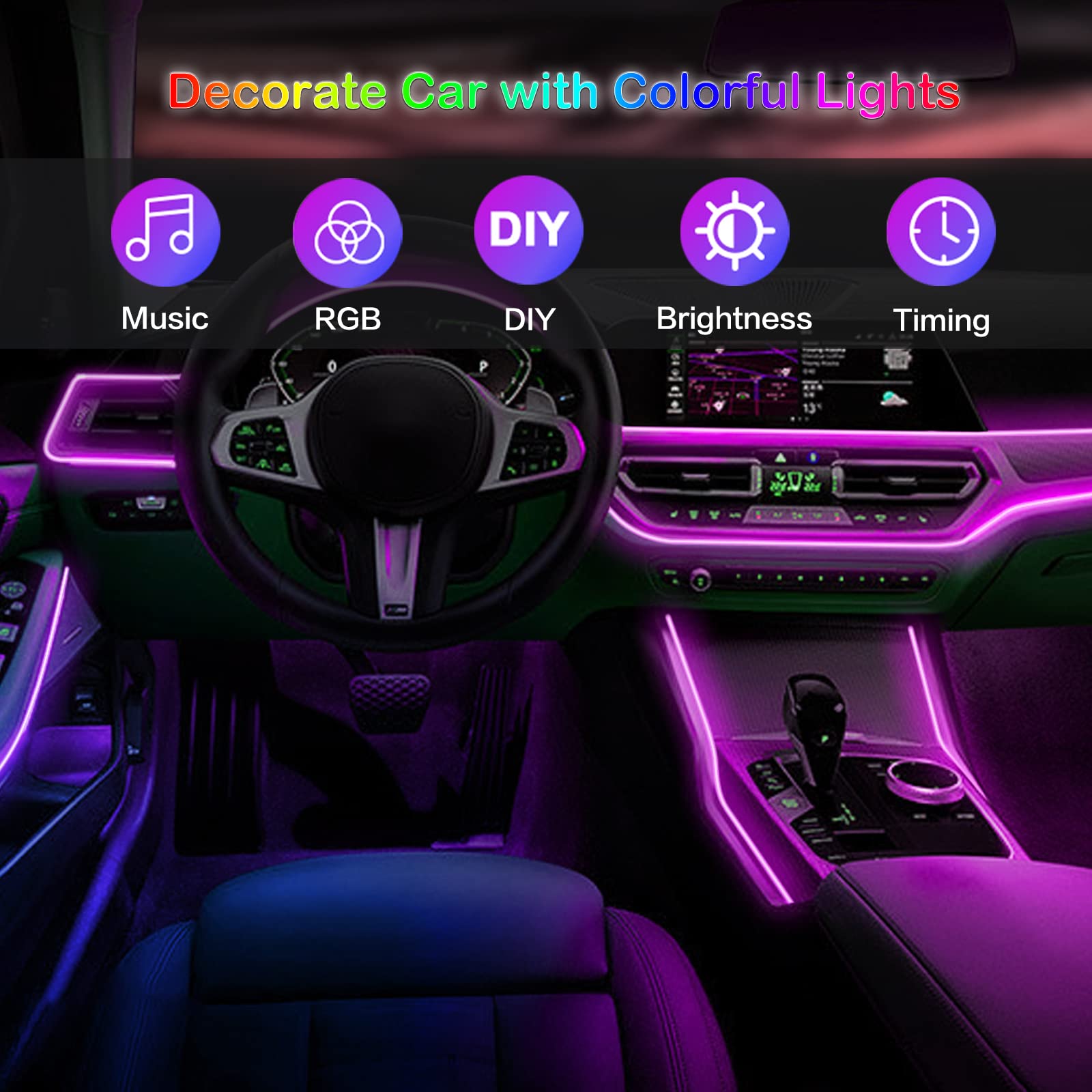 LED Car Interior Ambient Strip - Lighting Bolt Decor recensie en prijs