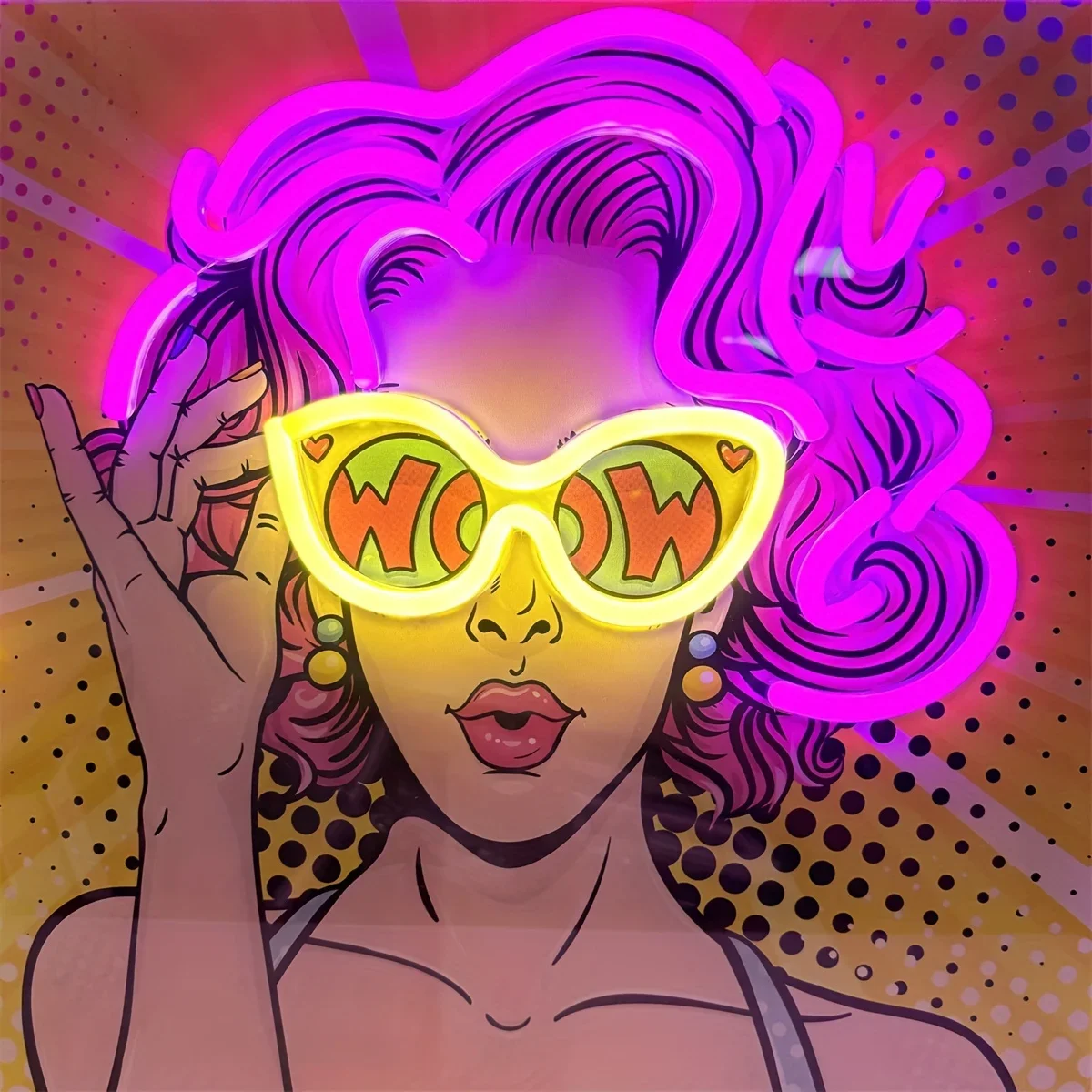 Wow Lady Pop Art LED Neon Sign - Outdoor Lighting Decor Wow recensie en prijs