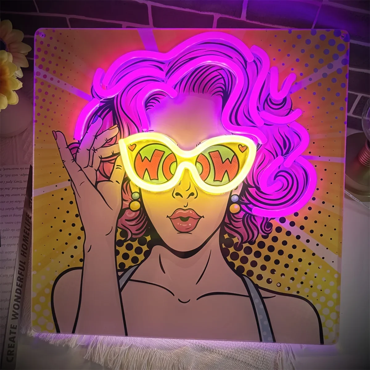 Wow Lady Pop Art LED Neon Sign - Outdoor Lighting Decor Wow recensie en prijs