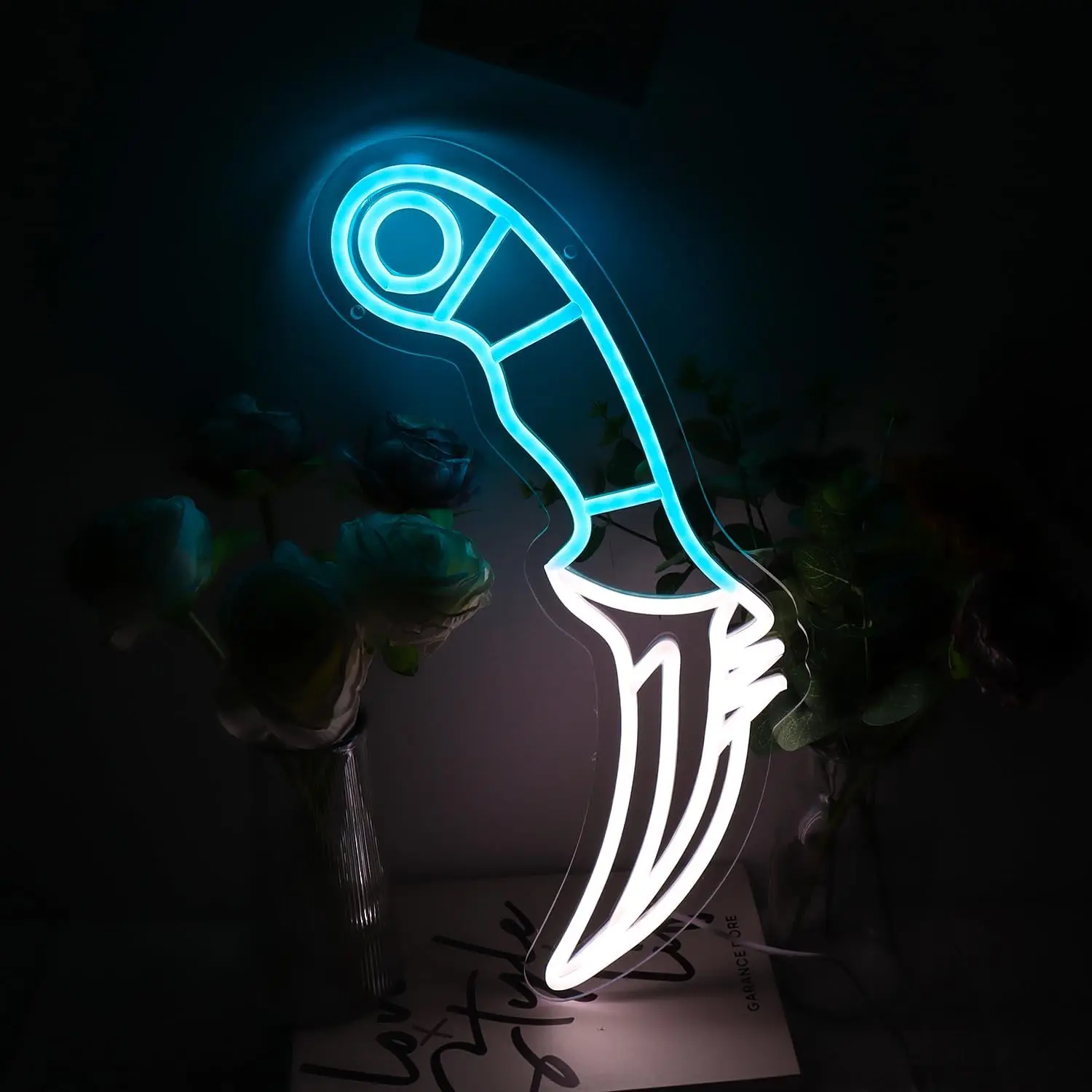 Blue White Dagger Knife Neon S - Unique Lighting Decor recensie en prijs