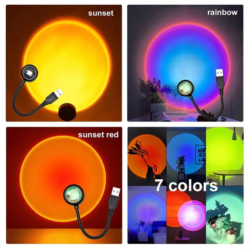 1-4pcs Sunset Lamp LED Rainbow - Sunset Lamp Projection recensie en prijs