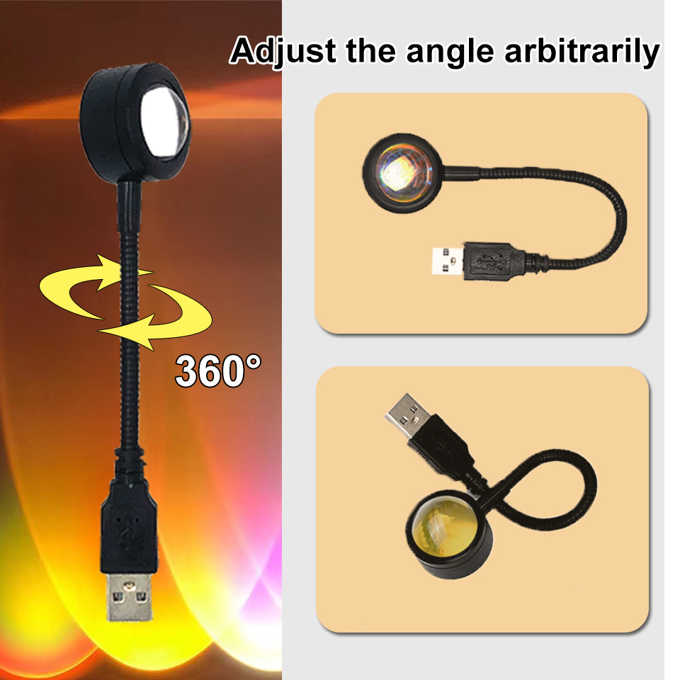 1x USB Sunset Lamp LED Rainbow - Sunset Lamp Projection recensie en prijs