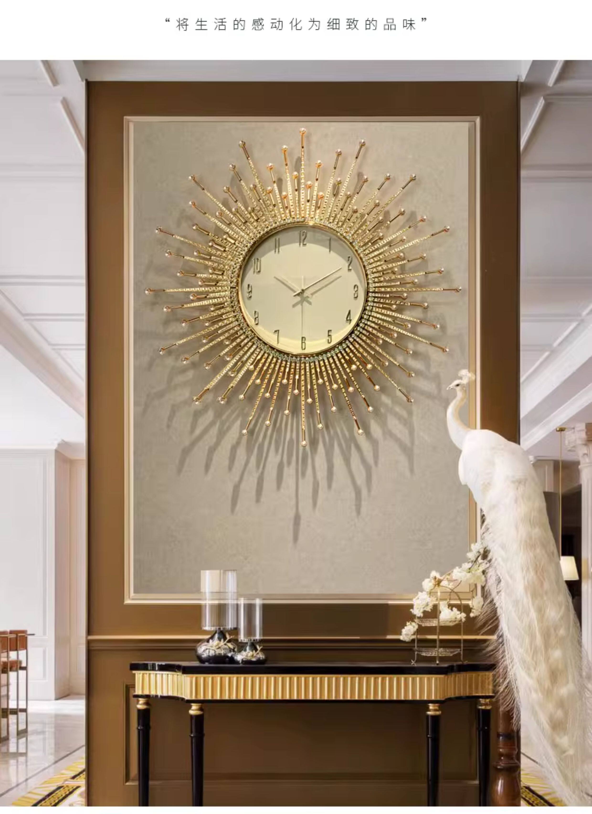 Light luxury sun wall clock li - Lighting Home Decor Wall Clocks recensie en prijs