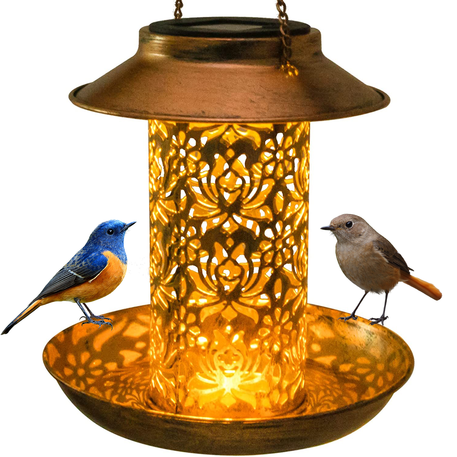 Solar Bird Feeder Metal Outdoo - Outdoor Lighting Decor Ideas recensie en prijs