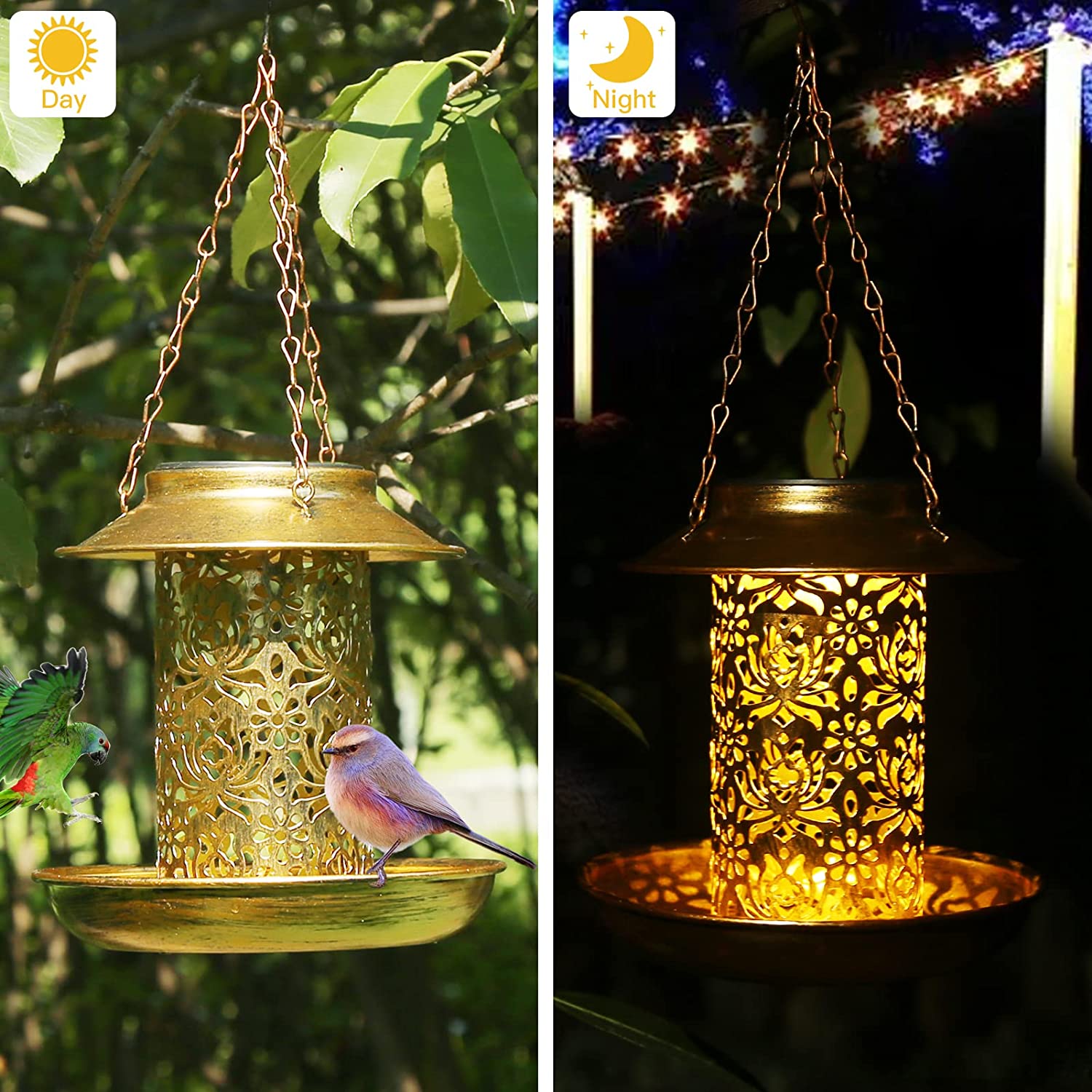 Solar Bird Feeder Metal Outdoo - Outdoor Lighting Decor Ideas recensie en prijs