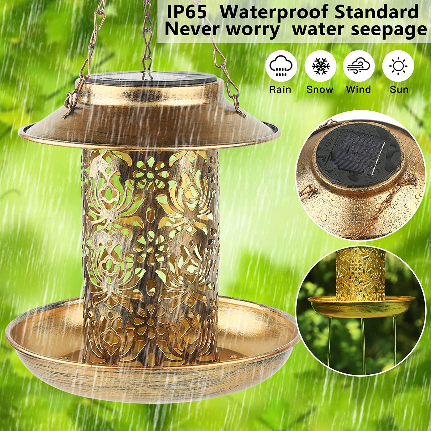 Solar Bird Feeder Metal Outdoo - Outdoor Lighting Decor Ideas recensie en prijs