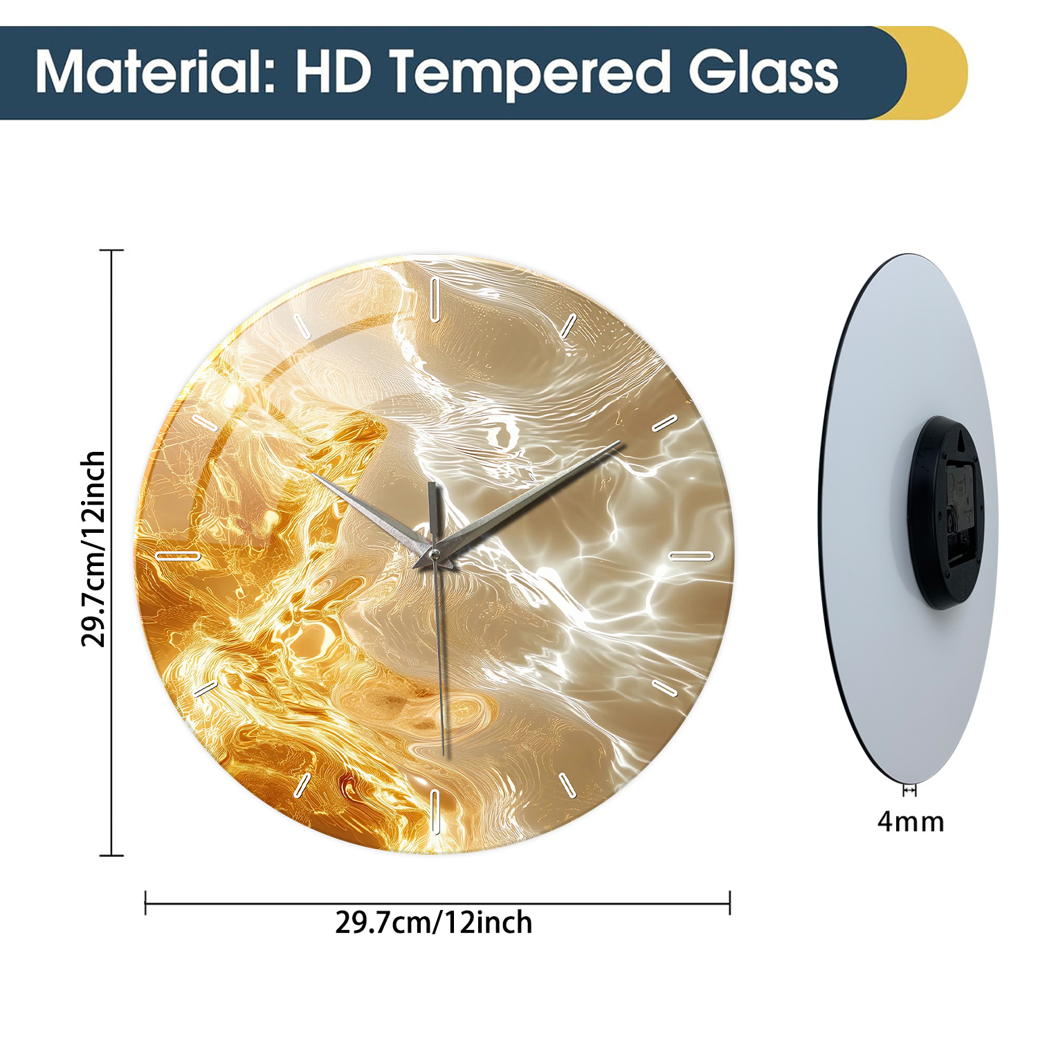 1pc glass wall clock, modern l - Lighting Home Decor Wall Clocks recensie en prijs