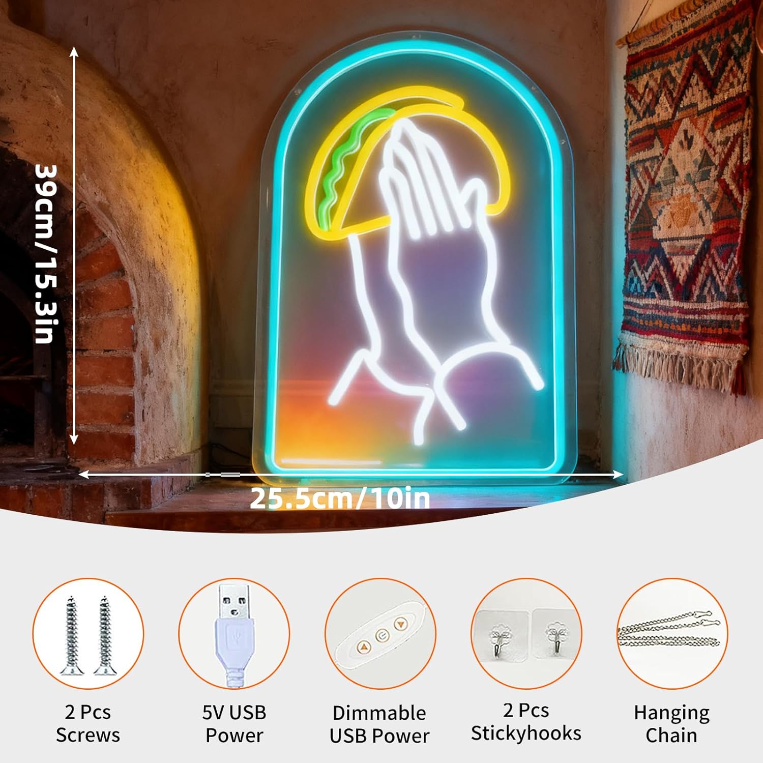 Taco LED Neon Sign LED Wall Li - Outdoor Lighting Decor Ideas recensie en prijs