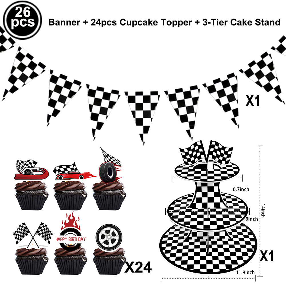 Racing Car Theme 3-Tier Round  - Lighting Mcqueen Decor recensie en prijs