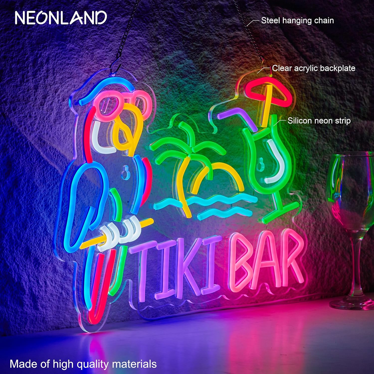 Tiki Bar Parrot Palm Tree Neon - Lighting Decor For Bedroom recensie en prijs
