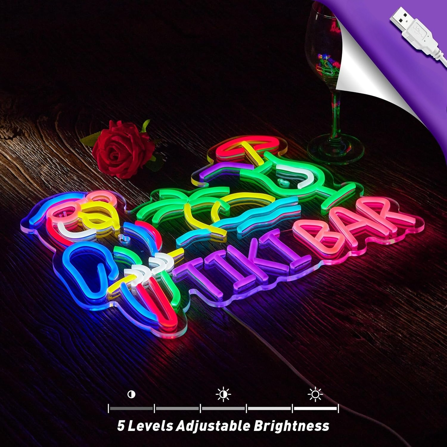 Tiki Bar Parrot Palm Tree Neon - Lighting Decor For Bedroom recensie en prijs