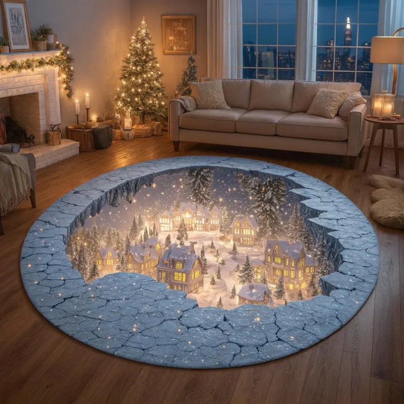 3D Christmas Village Rug Winte - Outdoor Lighting Decor Ideas recensie en prijs