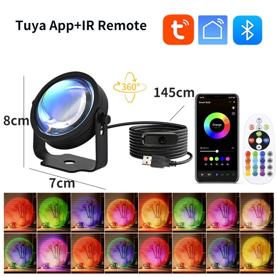 Smart Sunset Lamp Tuya USB Sun - Sunset Lamp Projection recensie en prijs