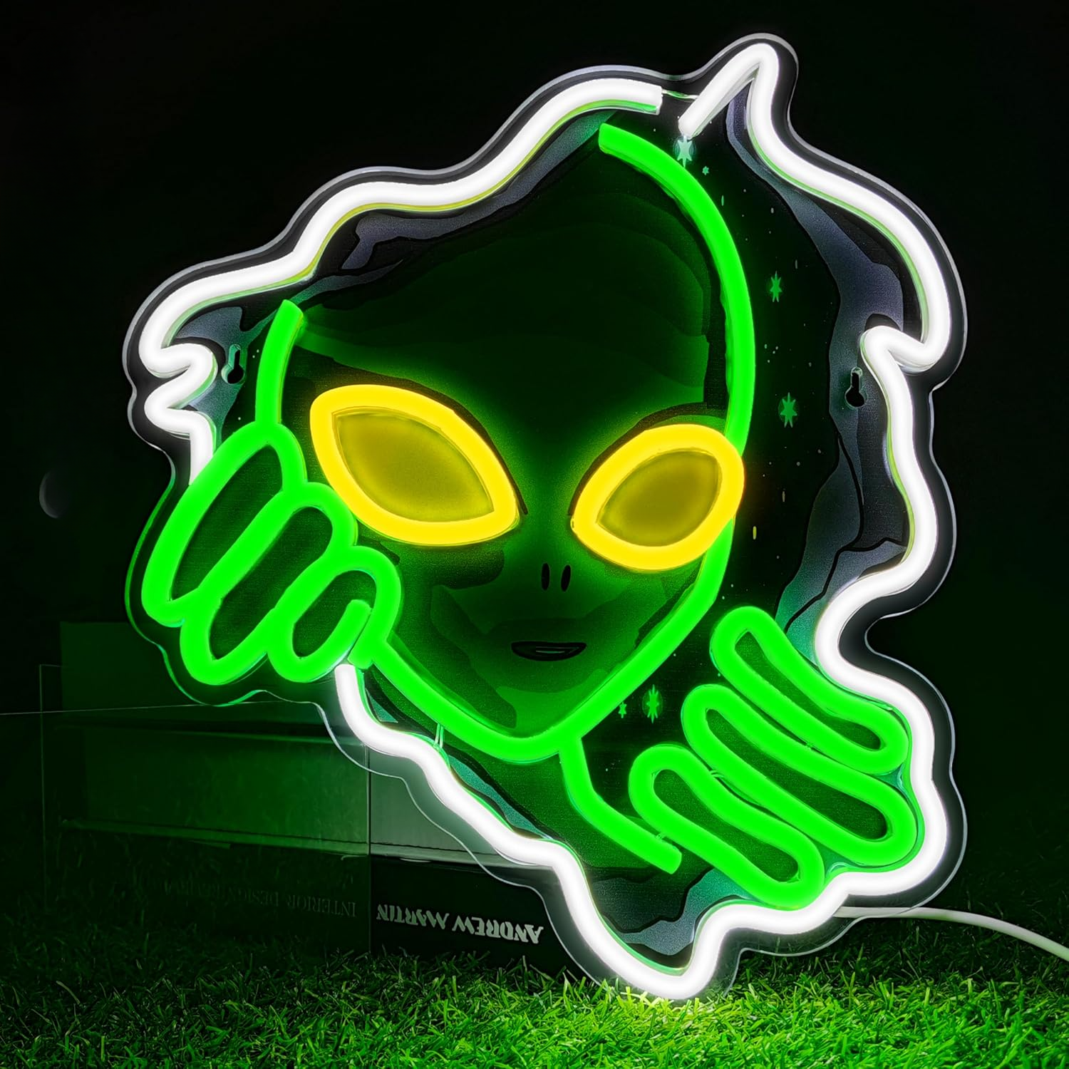 Alien Face Neon Sign Green Glo - Outdoor Lighting Decor Ideas recensie en prijs