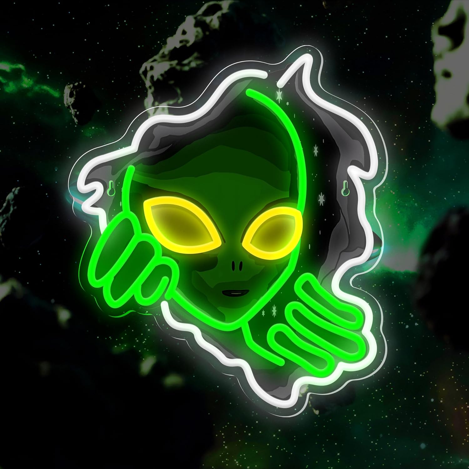 Alien Face Neon Sign Green Glo - Outdoor Lighting Decor Ideas recensie en prijs