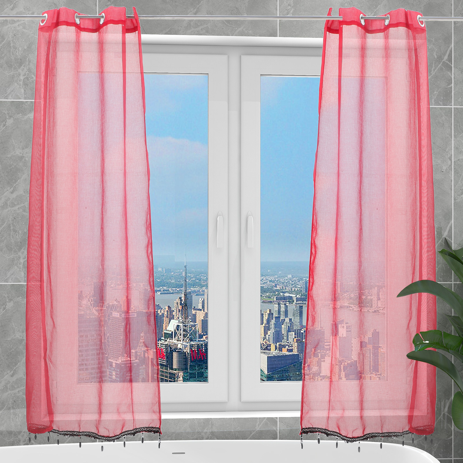 2Pcs Sheer Christmas Curtains  - Kitchen Decor Lighting recensie en prijs