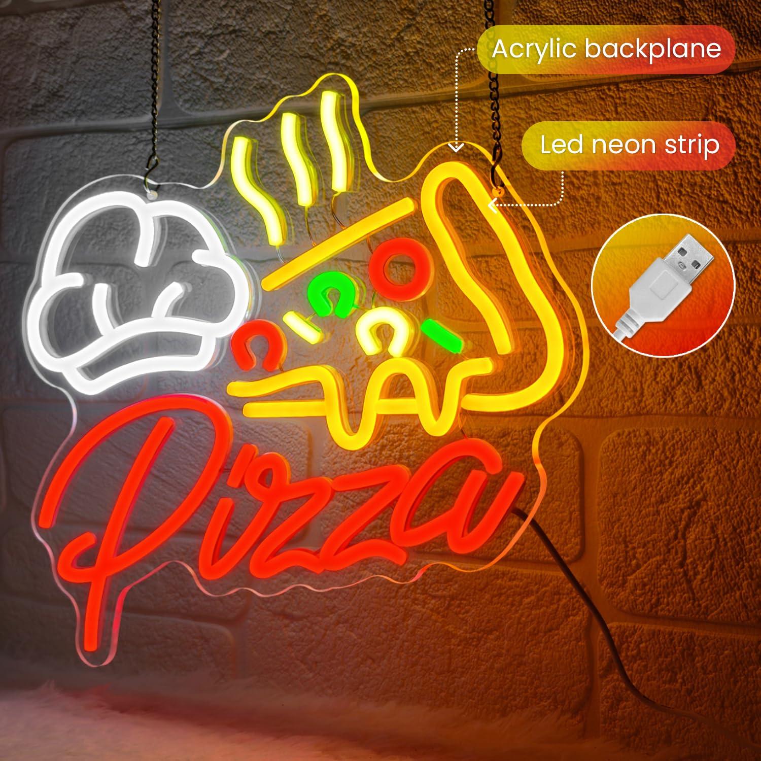 Pizza Neon Sign Colorful Pizza - Kitchen Decor Lighting recensie en prijs