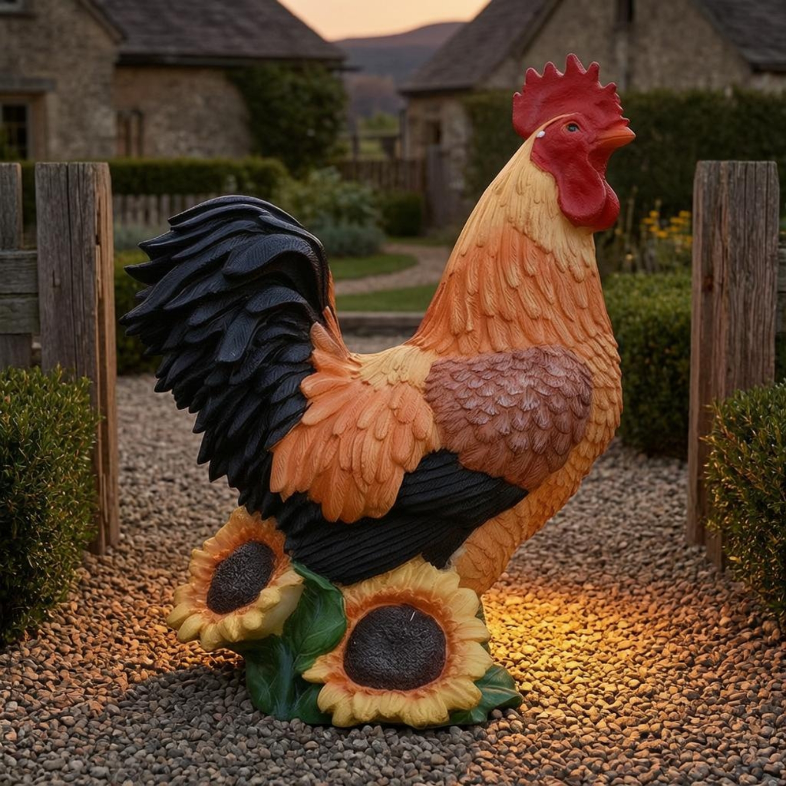 Solar Chicken Garden Sculpture - Outdoor Lighting Decor Ideas recensie en prijs