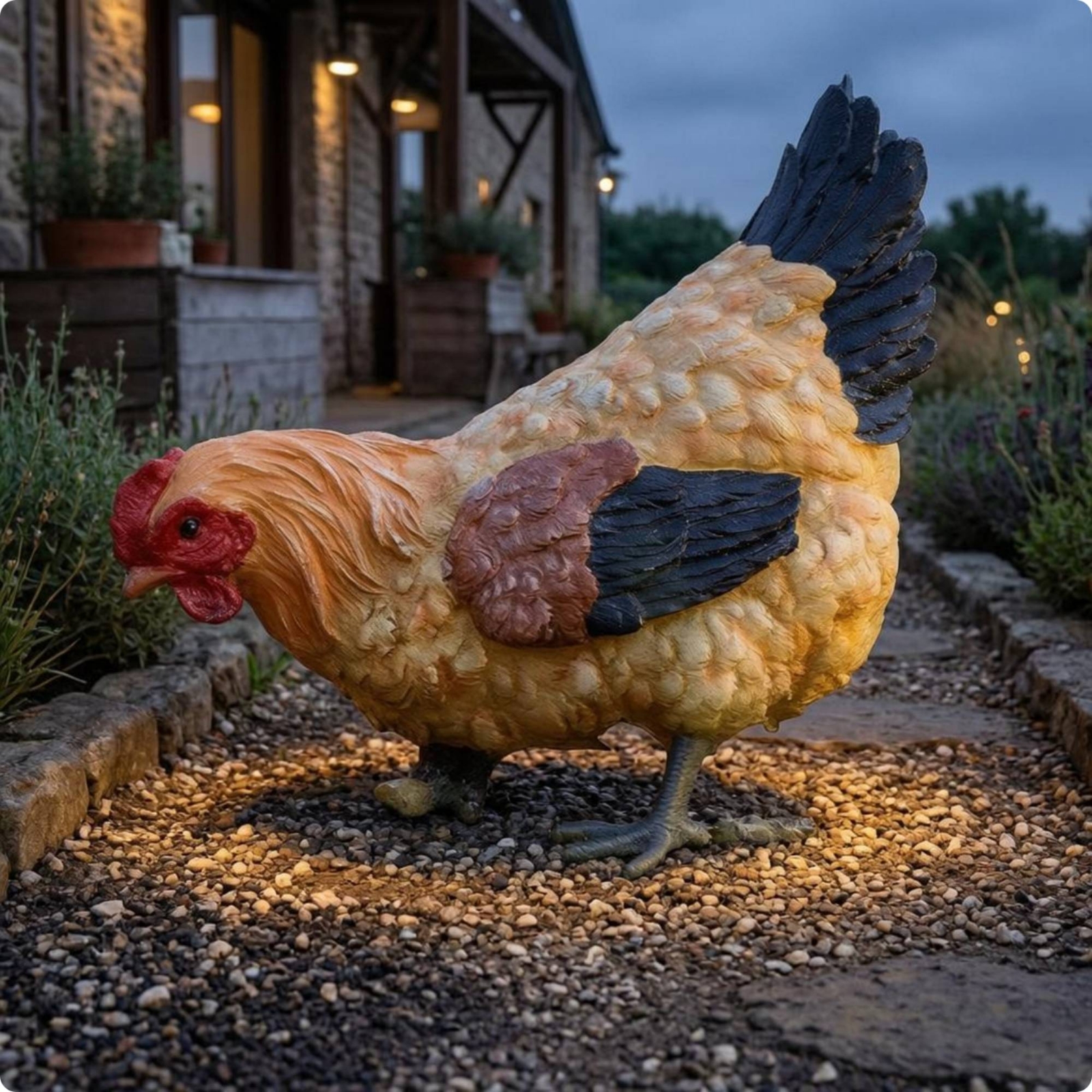 Solar Chicken Garden Sculpture - Outdoor Lighting Decor Ideas recensie en prijs